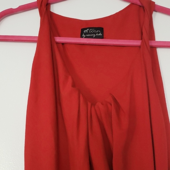 Sexy red body hugging S dress Torn by Ronny Kudo - Picture 6 of 7